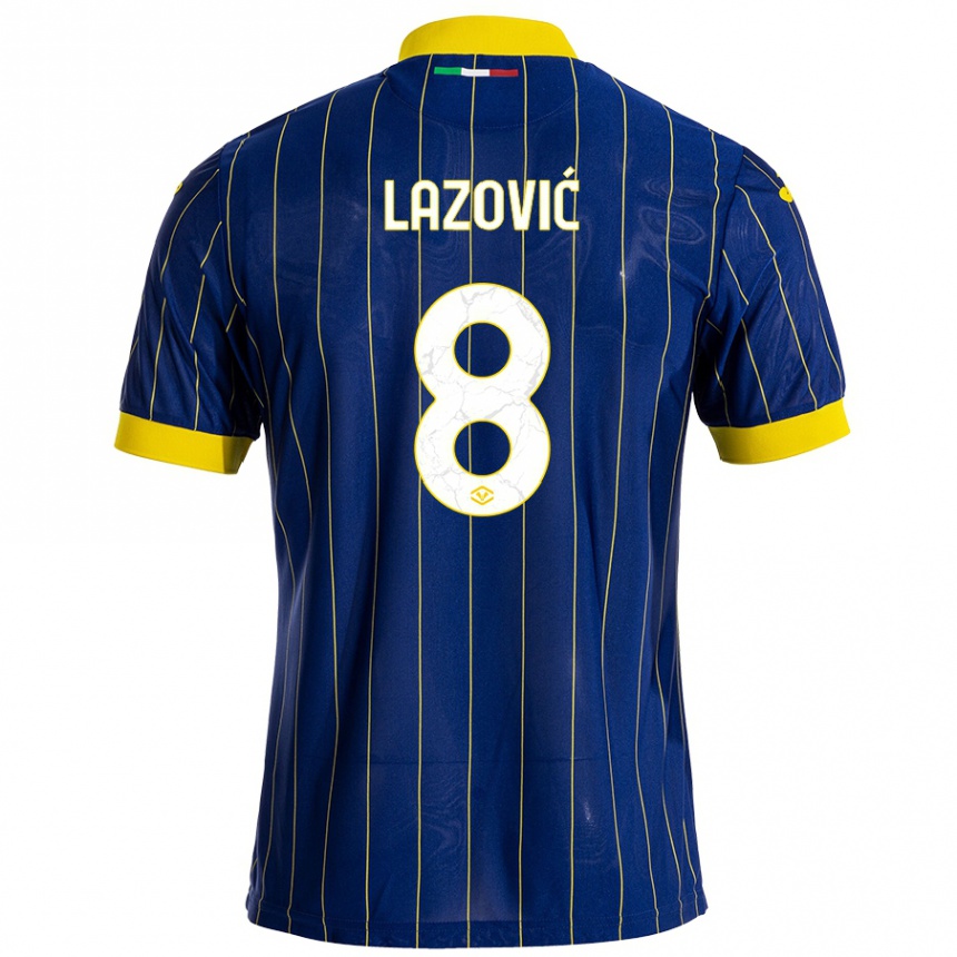 Vaikiškas Darko Lazović #8 Mėlyna Geltona Namų Marškinėliai 2024/25 T-Shirt