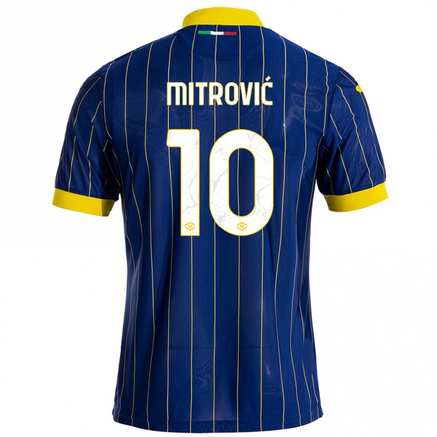 Vaikiškas Stefan Mitrović #10 Mėlyna Geltona Namų Marškinėliai 2024/25 T-Shirt