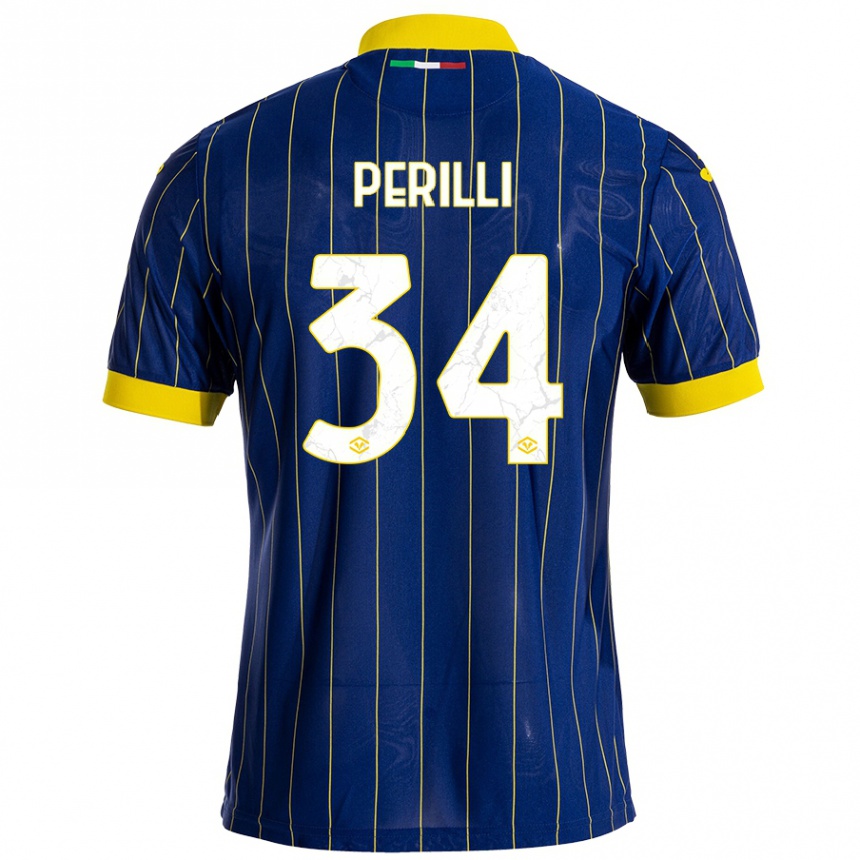 Vaikiškas Simone Perilli #34 Mėlyna Geltona Namų Marškinėliai 2024/25 T-Shirt