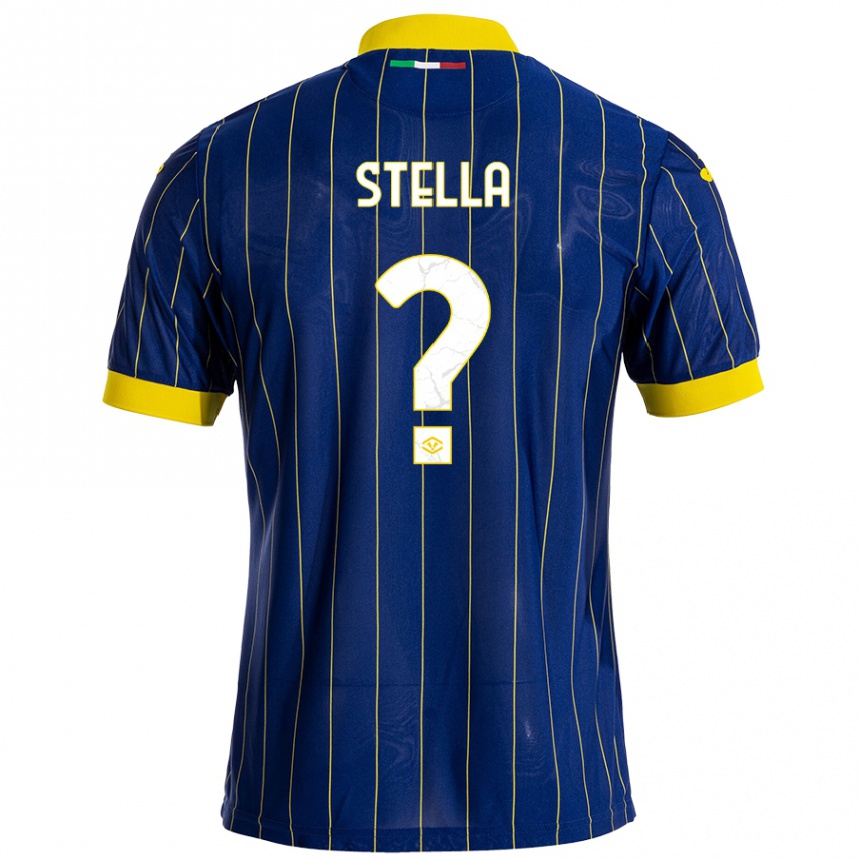 Vaikiškas Kevin Stella #0 Mėlyna Geltona Namų Marškinėliai 2024/25 T-Shirt