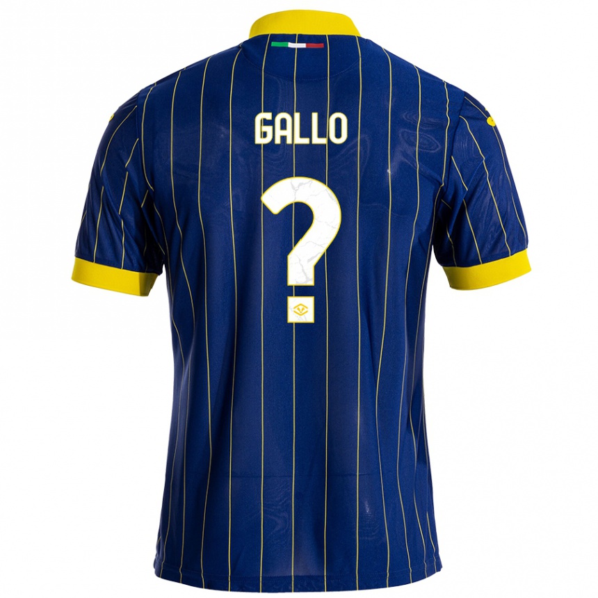 Vaikiškas Alessio Gallo #0 Mėlyna Geltona Namų Marškinėliai 2024/25 T-Shirt