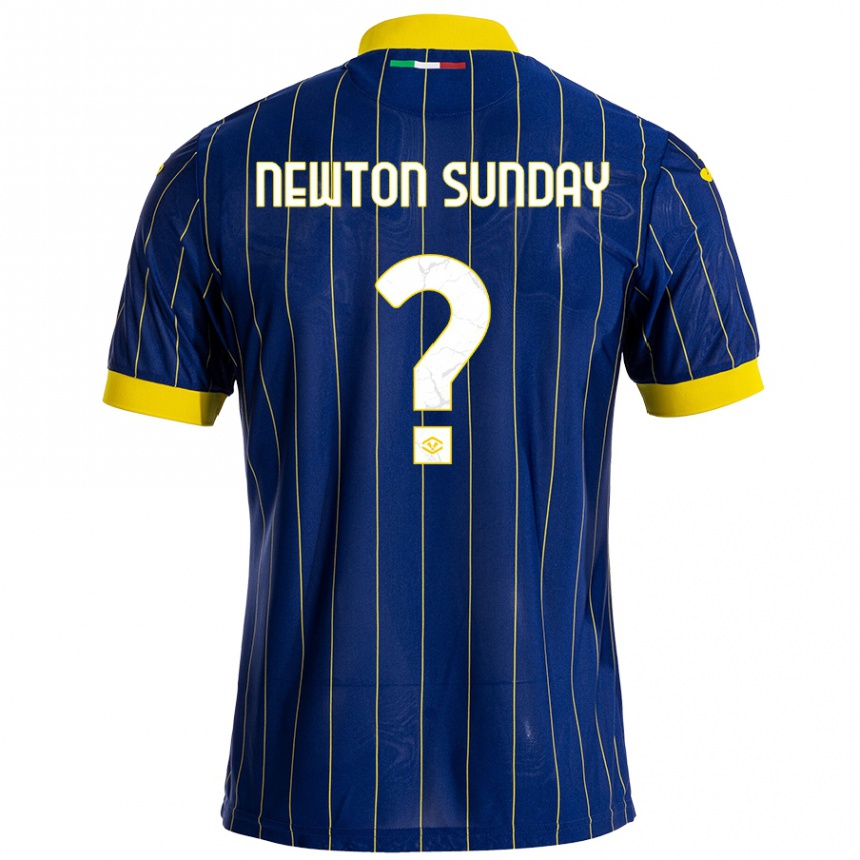 Vaikiškas Eloghosa Newton Sunday #0 Mėlyna Geltona Namų Marškinėliai 2024/25 T-Shirt