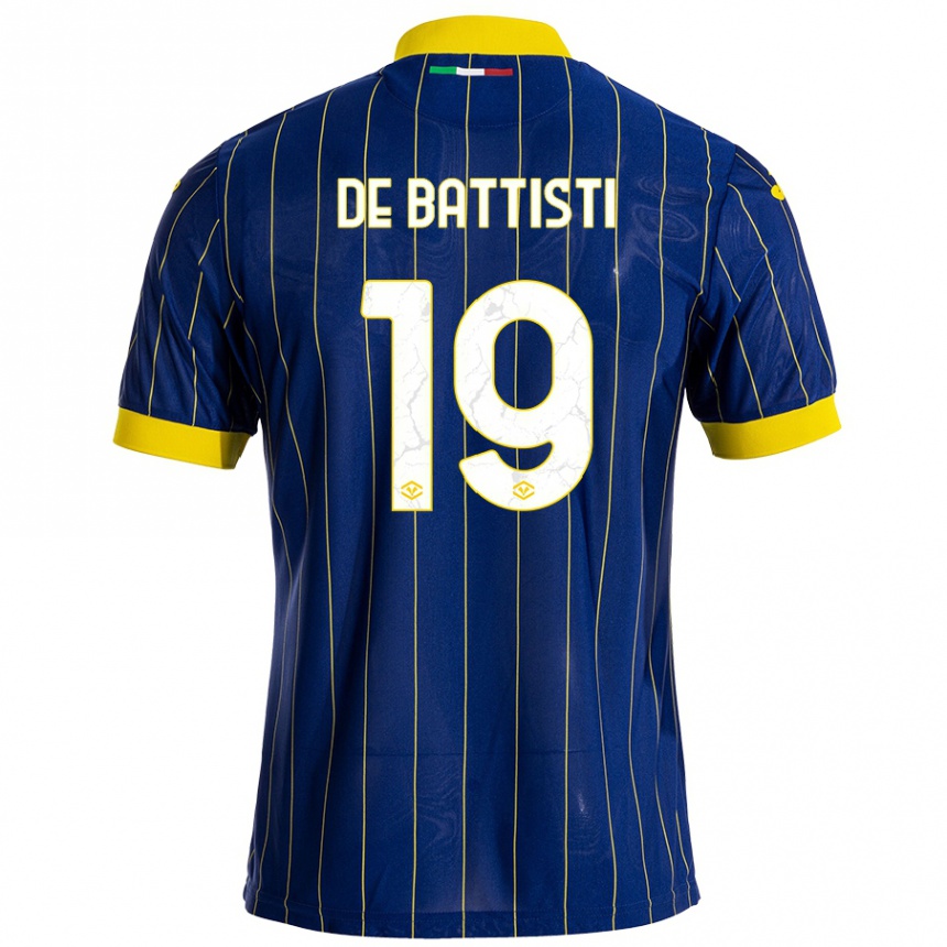 Vaikiškas Davide De Battisti #19 Mėlyna Geltona Namų Marškinėliai 2024/25 T-Shirt