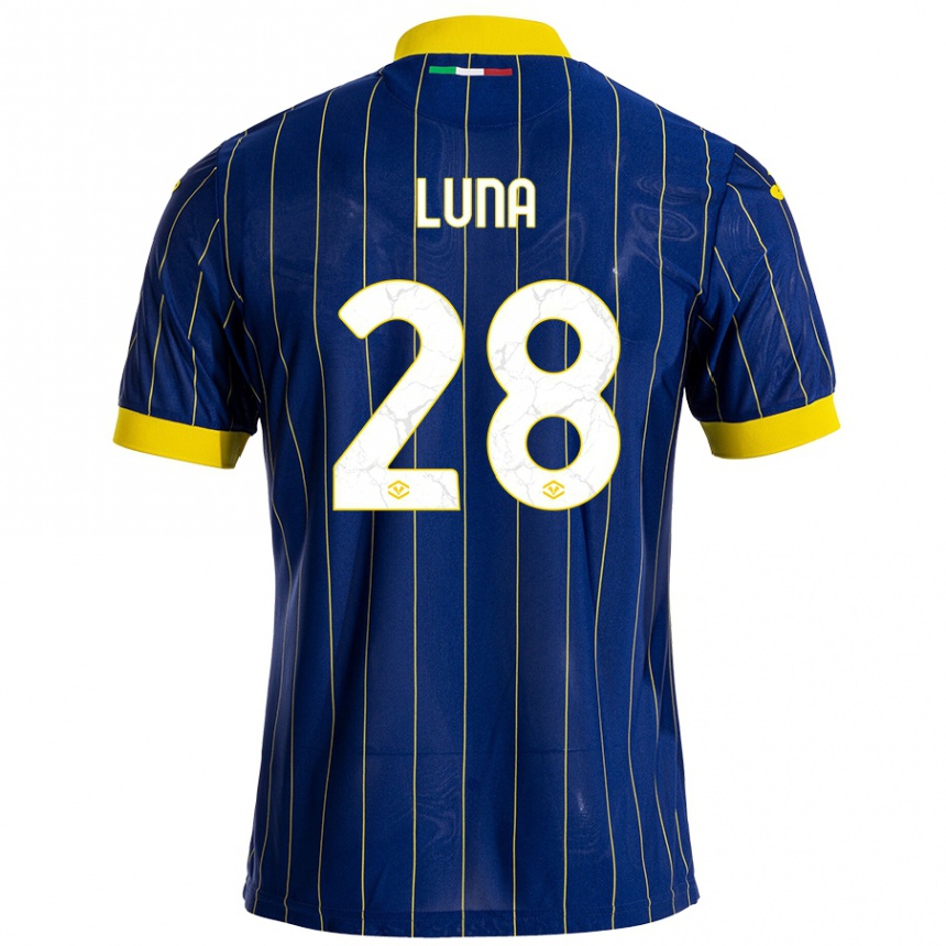 Vaikiškas Agustín Luna #28 Mėlyna Geltona Namų Marškinėliai 2024/25 T-Shirt