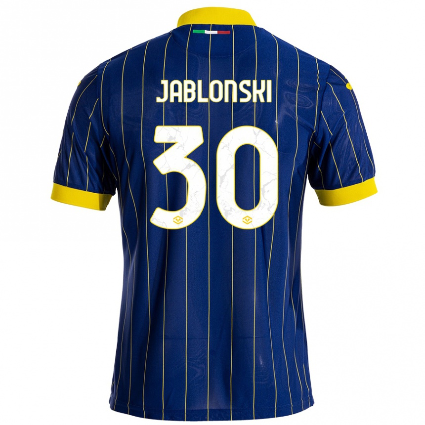 Vaikiškas Darvin Jablonski #30 Mėlyna Geltona Namų Marškinėliai 2024/25 T-Shirt