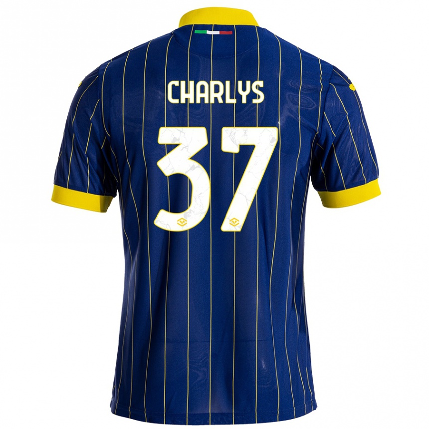 Vaikiškas Charlys #37 Mėlyna Geltona Namų Marškinėliai 2024/25 T-Shirt