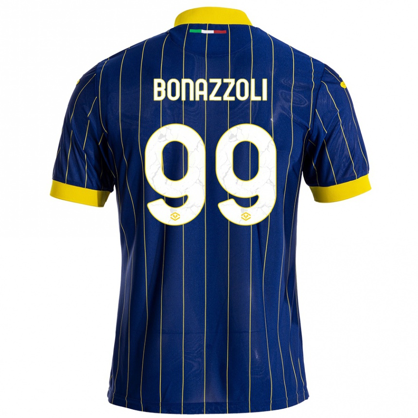 Vaikiškas Federico Bonazzoli #99 Mėlyna Geltona Namų Marškinėliai 2024/25 T-Shirt