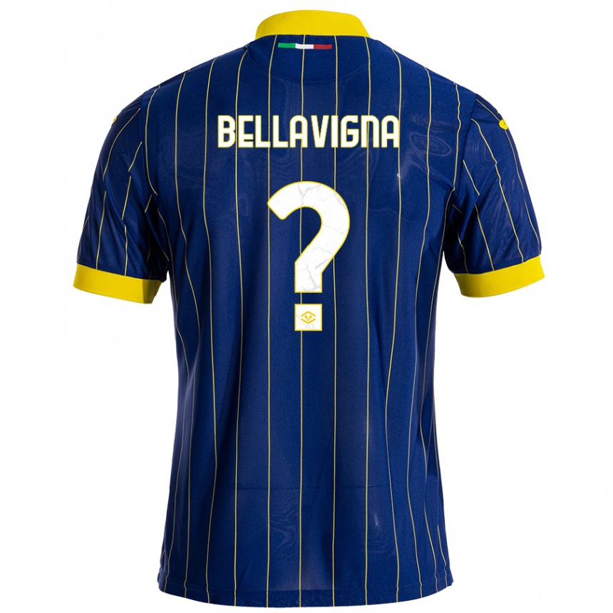 Vaikiškas Marco Bellavigna #0 Mėlyna Geltona Namų Marškinėliai 2024/25 T-Shirt