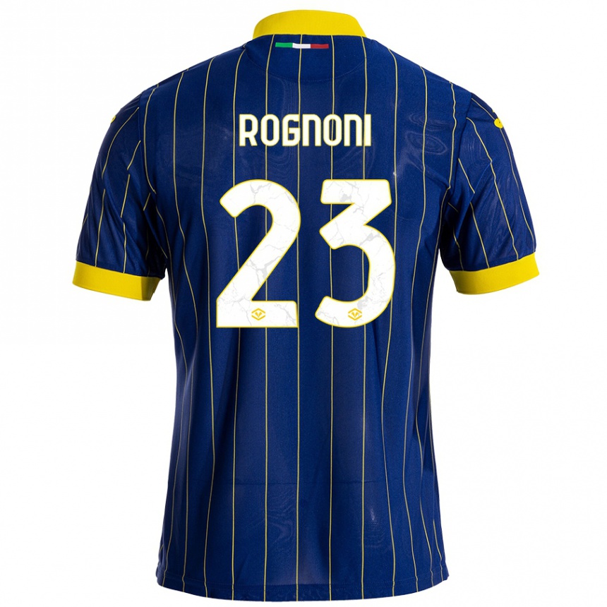 Vaikiškas Alessia Rognoni #23 Mėlyna Geltona Namų Marškinėliai 2024/25 T-Shirt