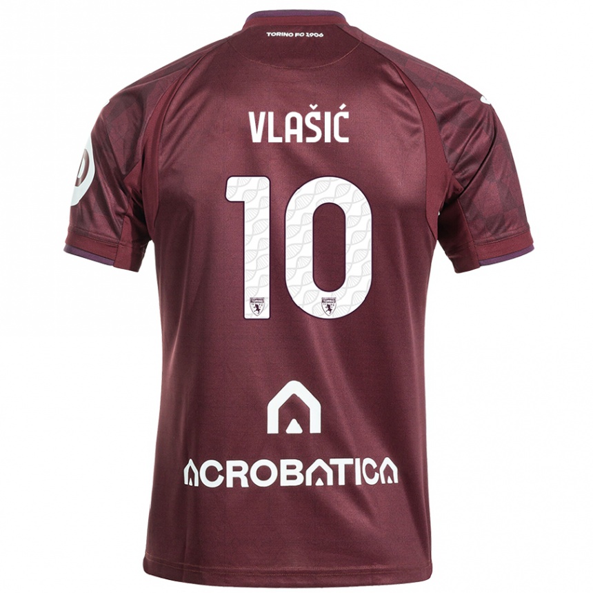 Vaikiškas Nikola Vlašić #10 Kaštoninė Balta Namų Marškinėliai 2024/25 T-Shirt