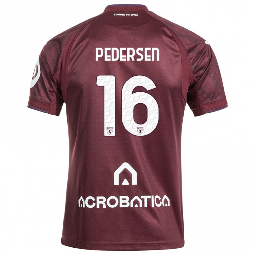 Vaikiškas Marcus Pedersen #16 Kaštoninė Balta Namų Marškinėliai 2024/25 T-Shirt