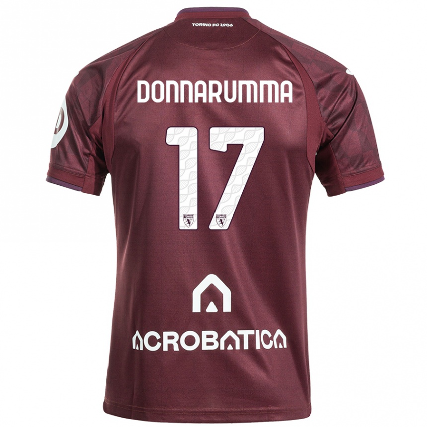 Vaikiškas Antonio Donnarumma #17 Kaštoninė Balta Namų Marškinėliai 2024/25 T-Shirt