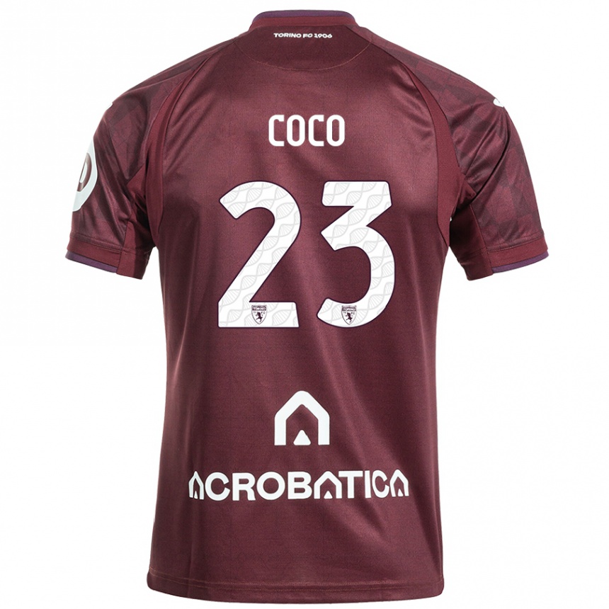 Vaikiškas Saúl Coco #23 Kaštoninė Balta Namų Marškinėliai 2024/25 T-Shirt