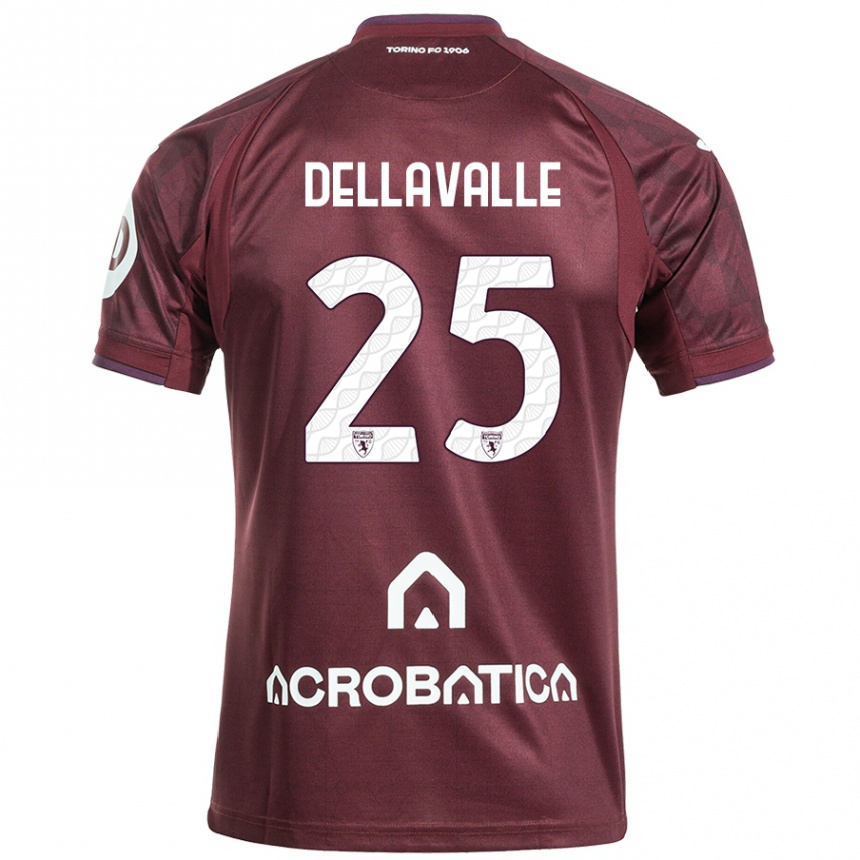 Vaikiškas Alessandro Dellavalle #25 Kaštoninė Balta Namų Marškinėliai 2024/25 T-Shirt