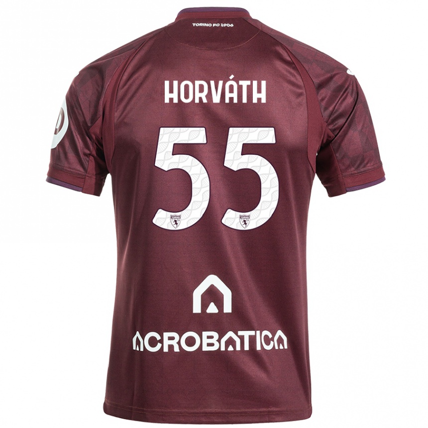 Vaikiškas Krisztofer Horváth #55 Kaštoninė Balta Namų Marškinėliai 2024/25 T-Shirt