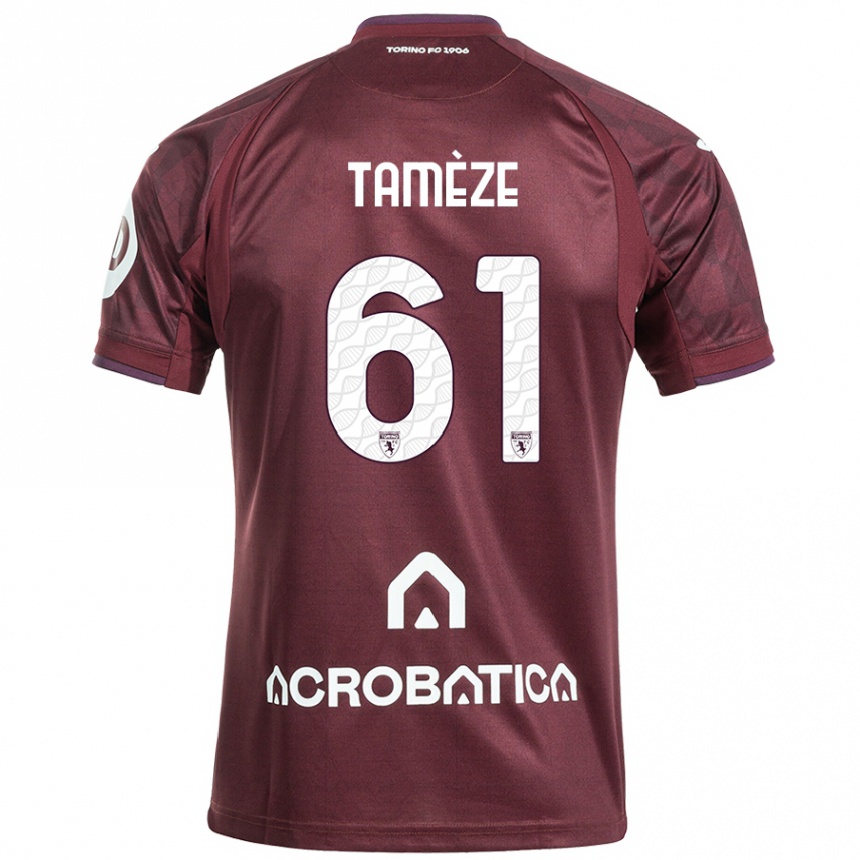 Vaikiškas Adrien Tamèze #61 Kaštoninė Balta Namų Marškinėliai 2024/25 T-Shirt