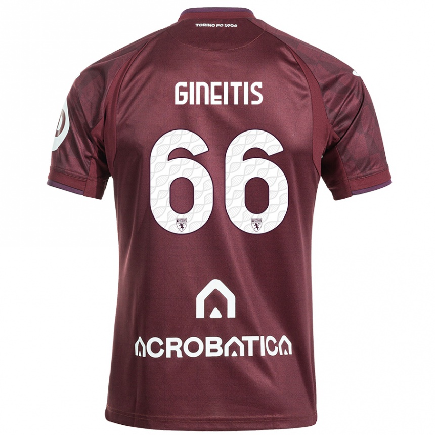 Vaikiškas Gvidas Gineitis #66 Kaštoninė Balta Namų Marškinėliai 2024/25 T-Shirt