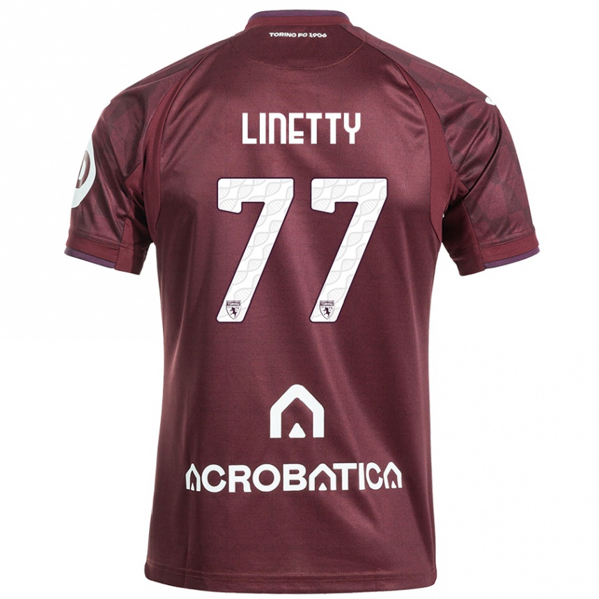 Vaikiškas Karol Linetty #77 Kaštoninė Balta Namų Marškinėliai 2024/25 T-Shirt