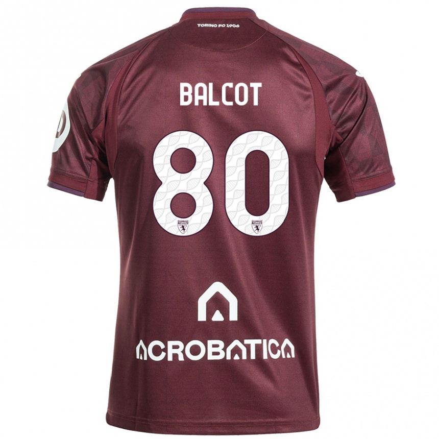 Vaikiškas Côme Bianay Balcot #80 Kaštoninė Balta Namų Marškinėliai 2024/25 T-Shirt