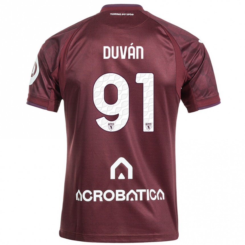 Vaikiškas Duván Zapata #91 Kaštoninė Balta Namų Marškinėliai 2024/25 T-Shirt