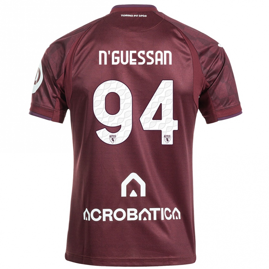 Vaikiškas Ange Caumenan N'guessan #94 Kaštoninė Balta Namų Marškinėliai 2024/25 T-Shirt