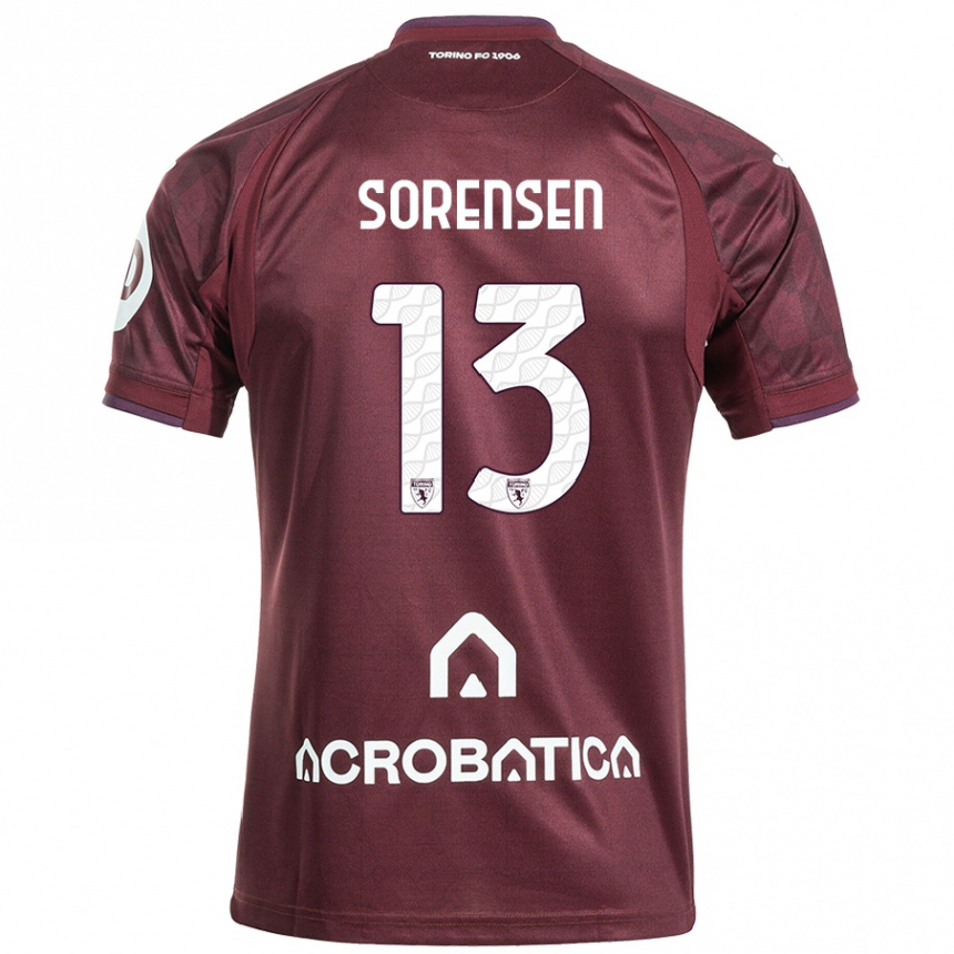 Vaikiškas Ben Sørensen #13 Kaštoninė Balta Namų Marškinėliai 2024/25 T-Shirt