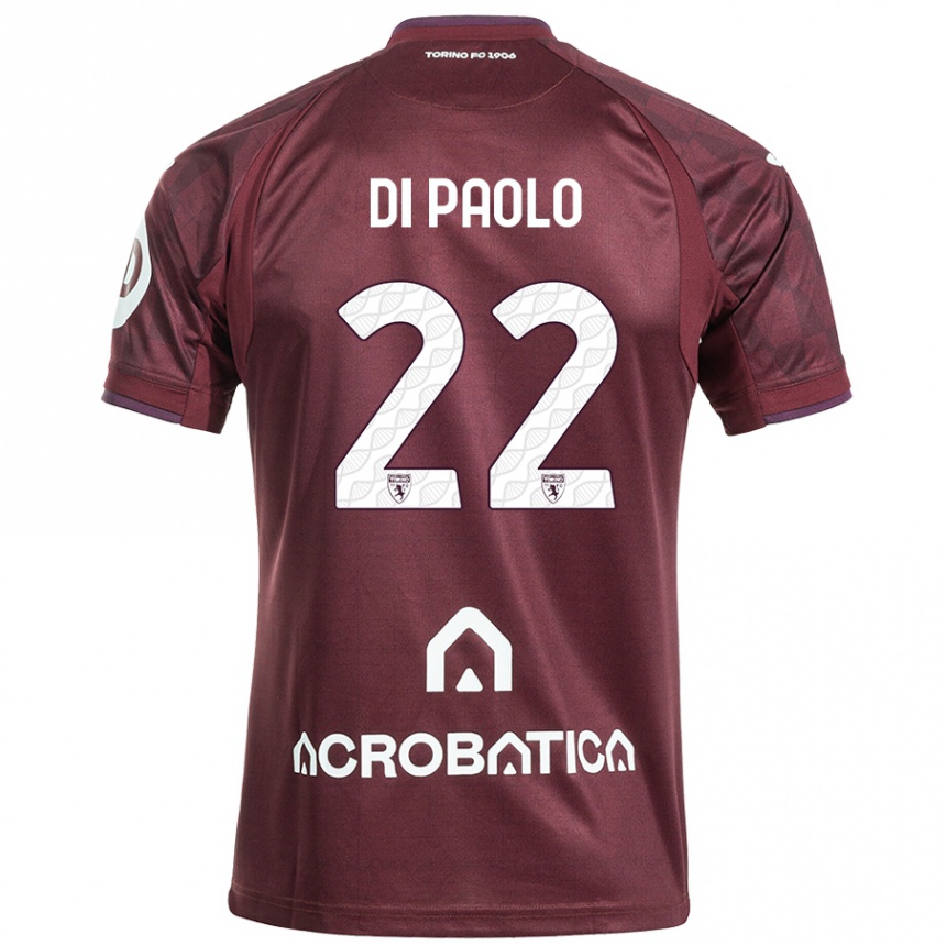 Vaikiškas Sebastiano Di Paolo #22 Kaštoninė Balta Namų Marškinėliai 2024/25 T-Shirt