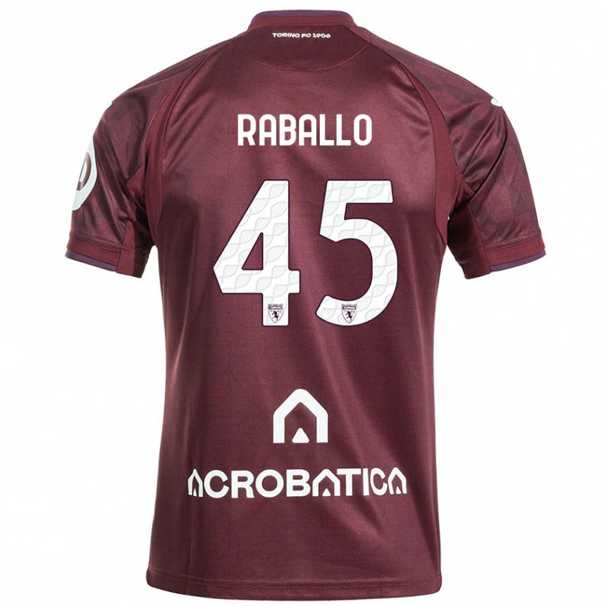 Vaikiškas Alessio Raballo #45 Kaštoninė Balta Namų Marškinėliai 2024/25 T-Shirt