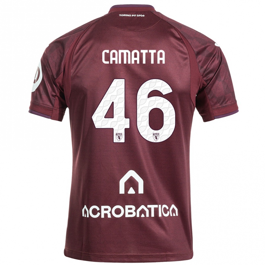 Vaikiškas Alessandro Camatta #46 Kaštoninė Balta Namų Marškinėliai 2024/25 T-Shirt