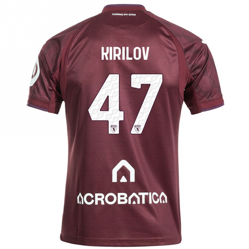 Vaikiškas Martin Kirilov #47 Kaštoninė Balta Namų Marškinėliai 2024/25 T-Shirt