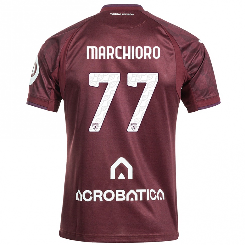 Vaikiškas Raffaele Marchioro #77 Kaštoninė Balta Namų Marškinėliai 2024/25 T-Shirt