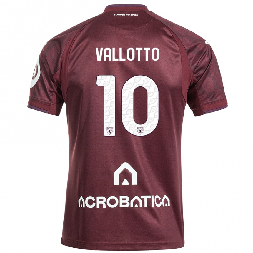 Vaikiškas Greta Vallotto #10 Kaštoninė Balta Namų Marškinėliai 2024/25 T-Shirt