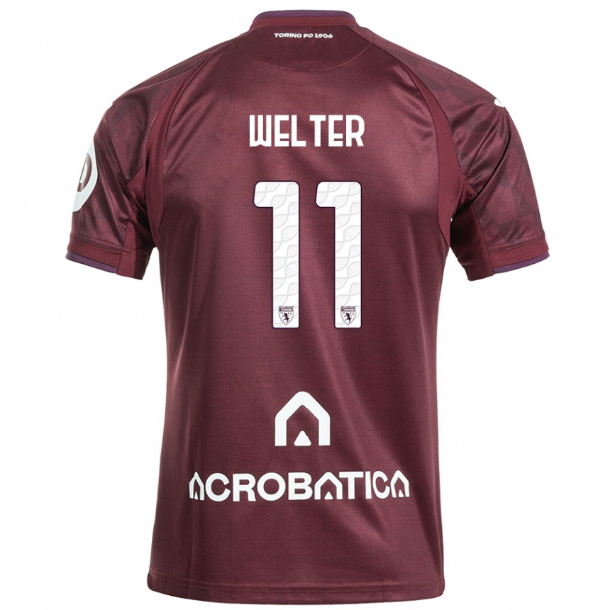 Vaikiškas Francesca Welter #11 Kaštoninė Balta Namų Marškinėliai 2024/25 T-Shirt