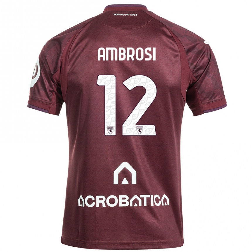 Vaikiškas Martina Ambrosi #12 Kaštoninė Balta Namų Marškinėliai 2024/25 T-Shirt