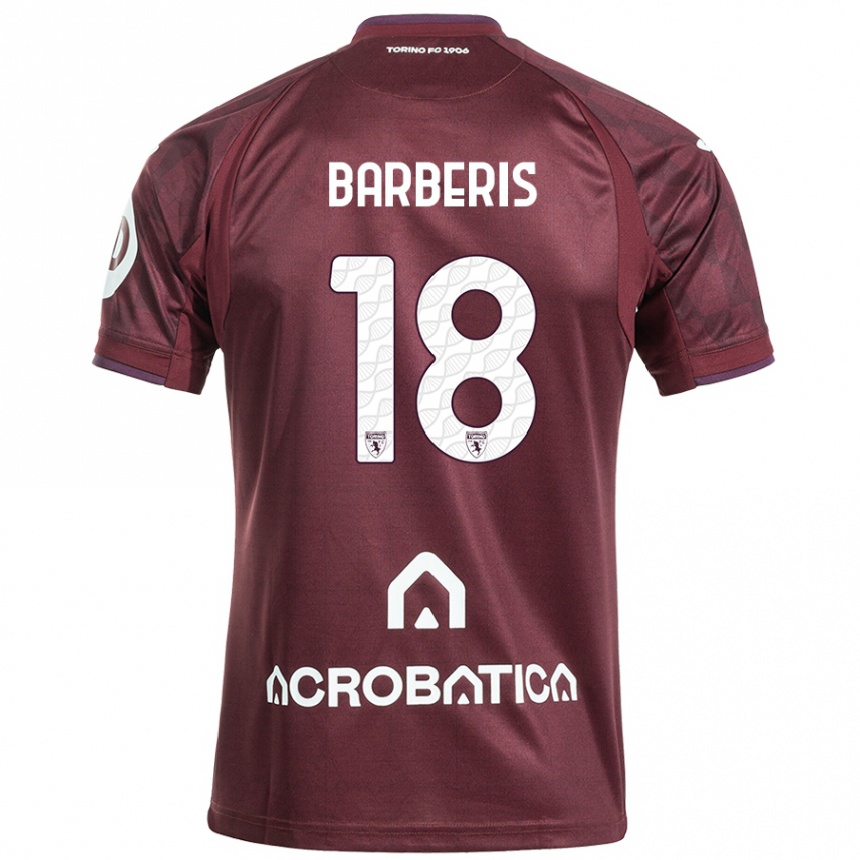 Vaikiškas Laura Barberis #18 Kaštoninė Balta Namų Marškinėliai 2024/25 T-Shirt