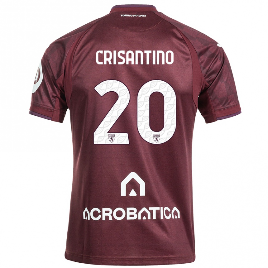 Vaikiškas Giulia Crisantino #20 Kaštoninė Balta Namų Marškinėliai 2024/25 T-Shirt