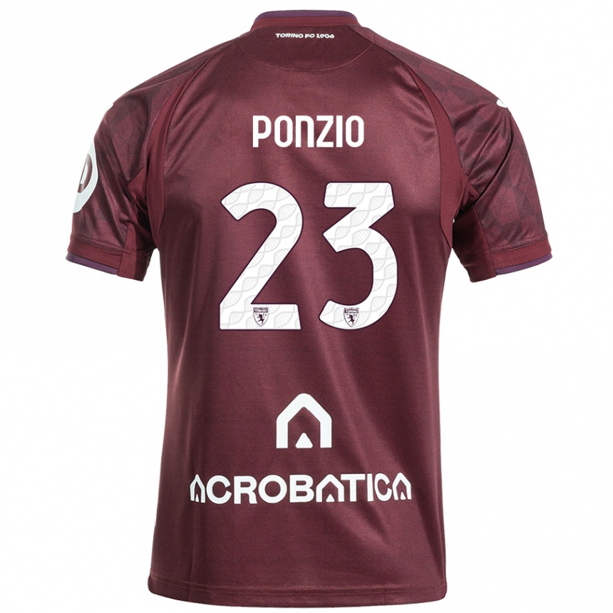 Vaikiškas Erika Ponzio #23 Kaštoninė Balta Namų Marškinėliai 2024/25 T-Shirt