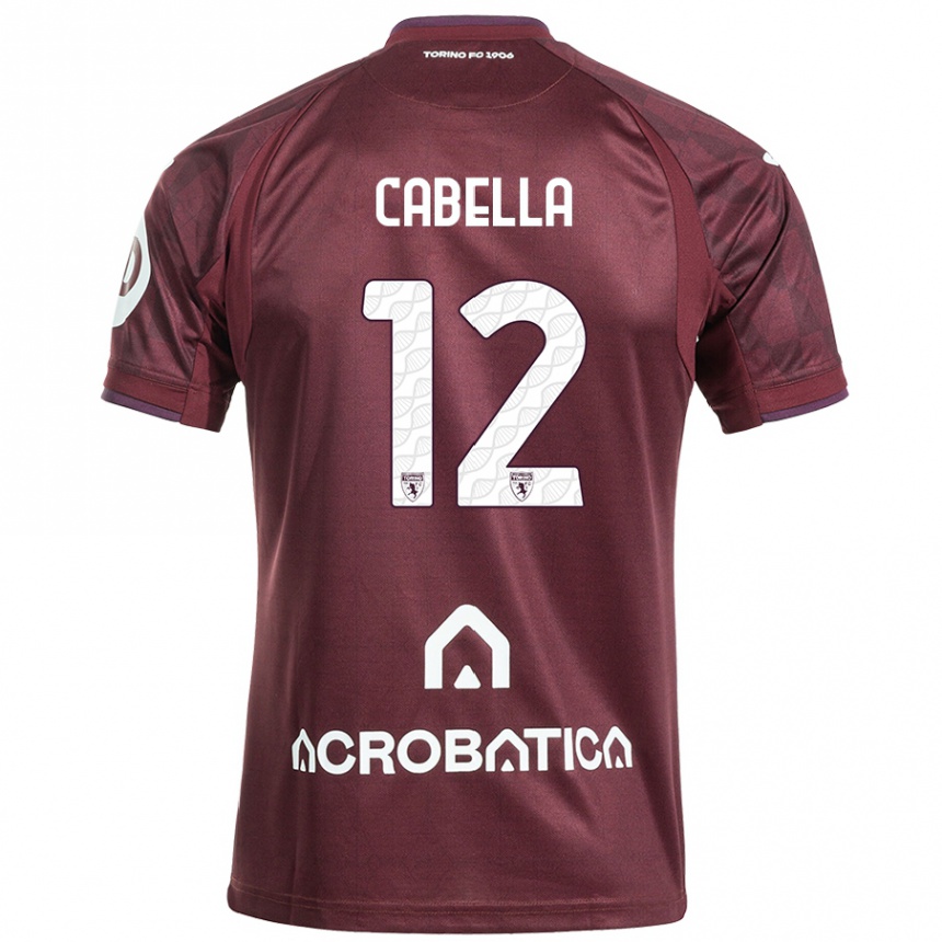 Vaikiškas Matteo Cabella #12 Kaštoninė Balta Namų Marškinėliai 2024/25 T-Shirt