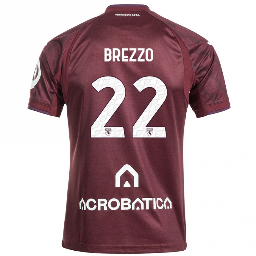 Vaikiškas Matteo Brezzo #22 Kaštoninė Balta Namų Marškinėliai 2024/25 T-Shirt