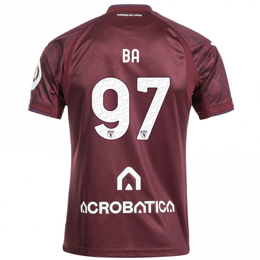 Vaikiškas El-Hadji Ba #97 Kaštoninė Balta Namų Marškinėliai 2024/25 T-Shirt