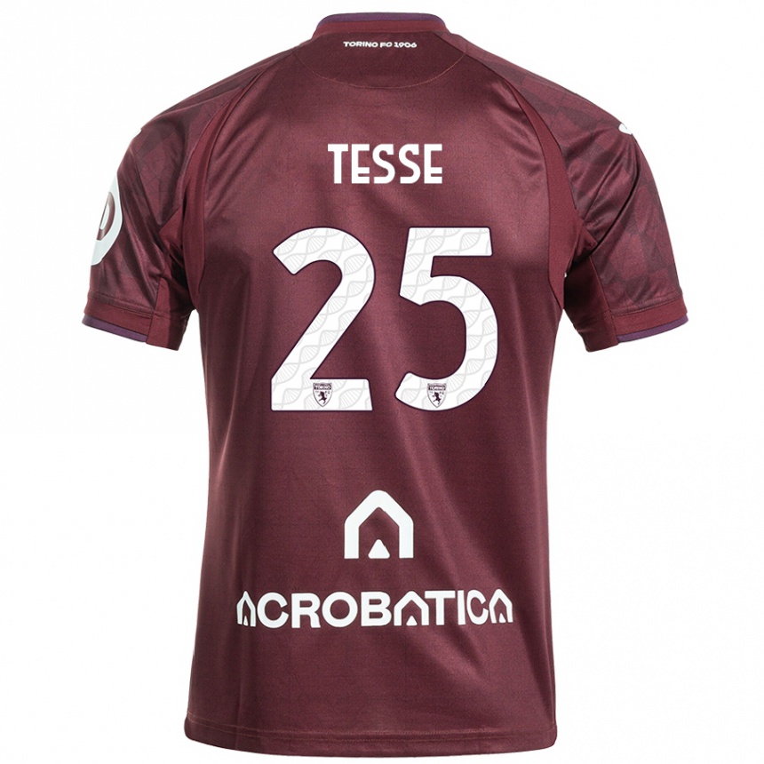 Vaikiškas Manuela Tesse #25 Kaštoninė Balta Namų Marškinėliai 2024/25 T-Shirt