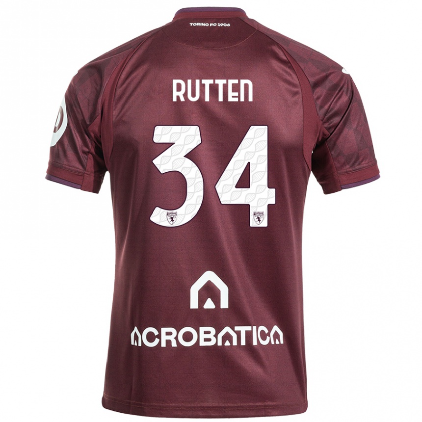 Vaikiškas Jill Rutten #34 Kaštoninė Balta Namų Marškinėliai 2024/25 T-Shirt