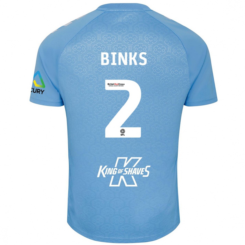 Vaikiškas Luis Binks #2 Mėlyna Balta Namų Marškinėliai 2024/25 T-Shirt