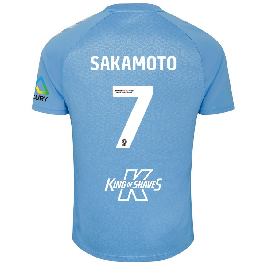 Vaikiškas Tatsuhiro Sakamoto #7 Mėlyna Balta Namų Marškinėliai 2024/25 T-Shirt