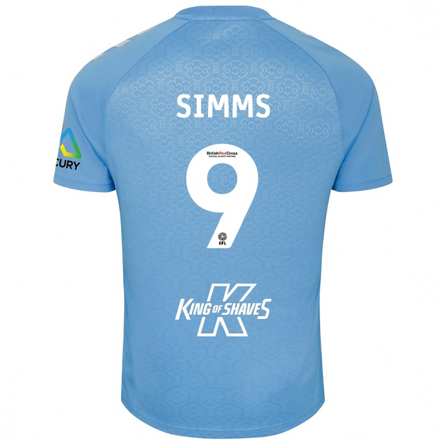 Vaikiškas Ellis Simms #9 Mėlyna Balta Namų Marškinėliai 2024/25 T-Shirt