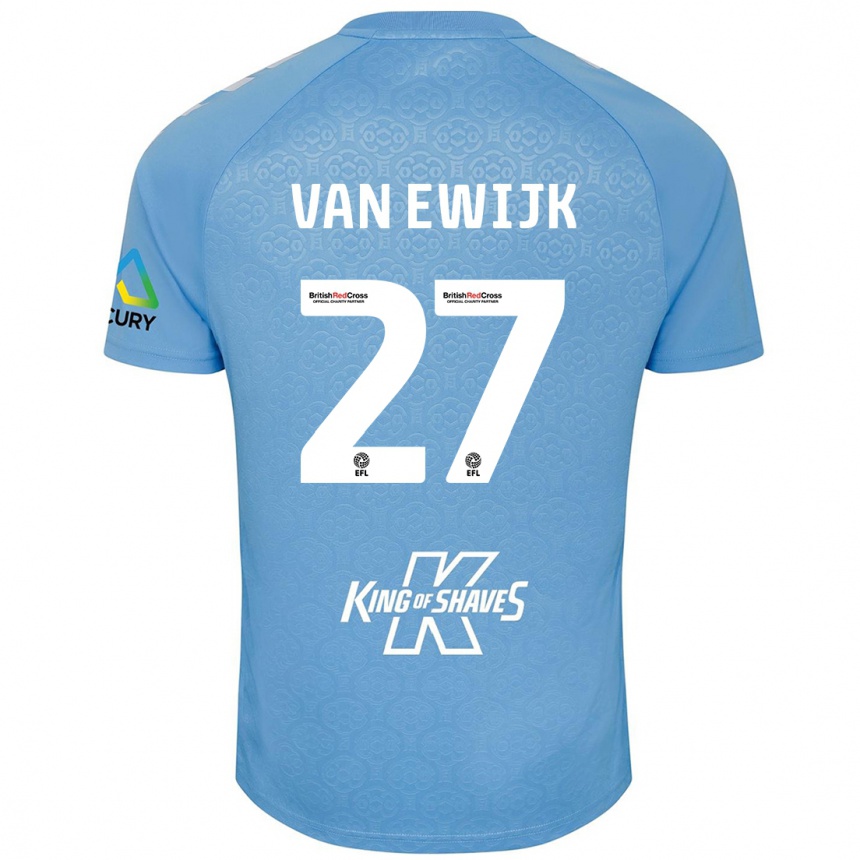 Vaikiškas Milan Van Ewijk #27 Mėlyna Balta Namų Marškinėliai 2024/25 T-Shirt