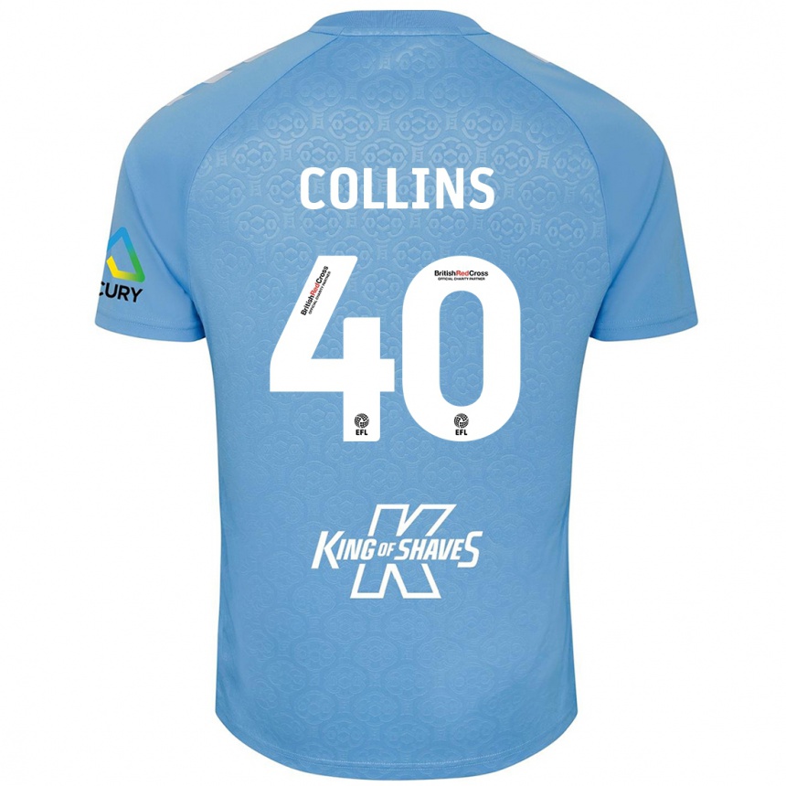 Vaikiškas Brad Collins #40 Mėlyna Balta Namų Marškinėliai 2024/25 T-Shirt