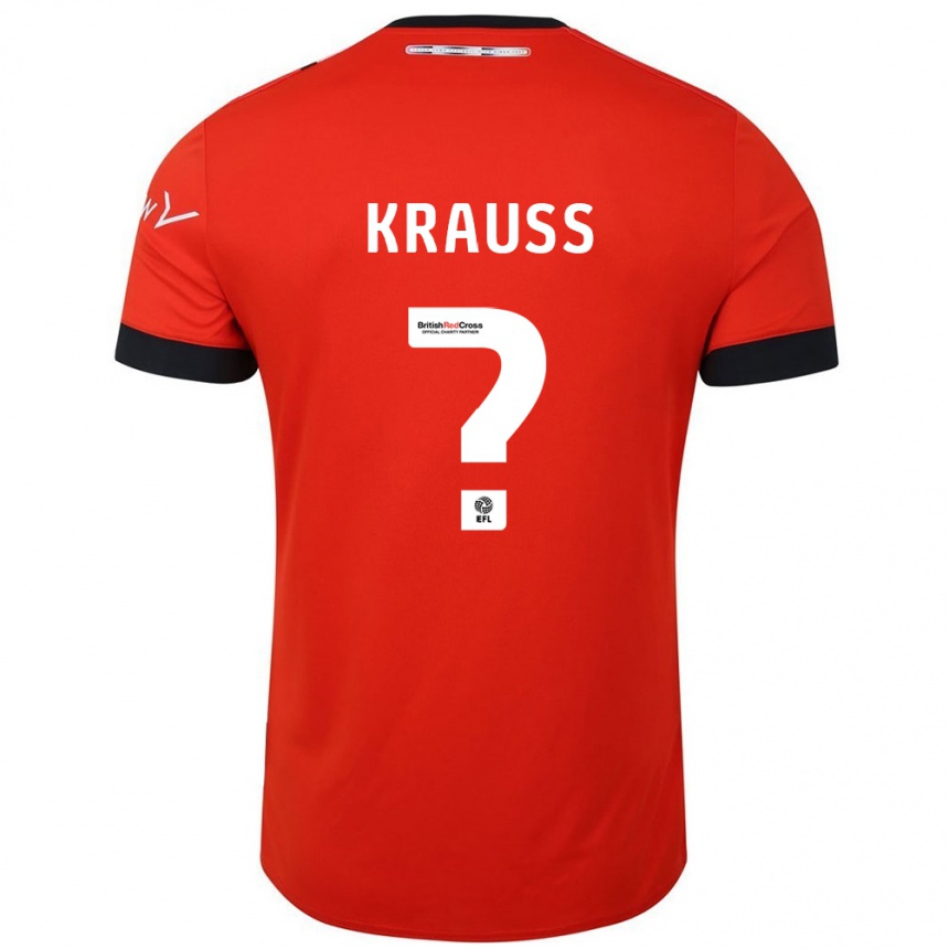 Vaikiškas Tom Krauß #0 Oranžinė Juoda Namų Marškinėliai 2024/25 T-Shirt