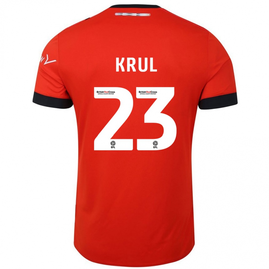 Vaikiškas Tim Krul #23 Oranžinė Juoda Namų Marškinėliai 2024/25 T-Shirt