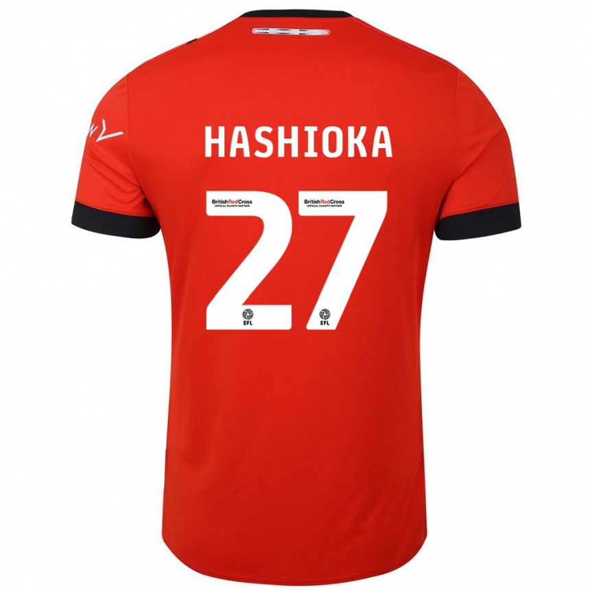 Vaikiškas Daiki Hashioka #27 Oranžinė Juoda Namų Marškinėliai 2024/25 T-Shirt